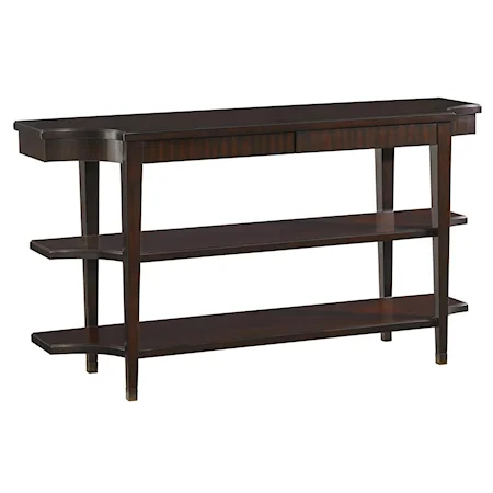 Transitional Blakeney Two-Shelf Console Table with Two Drawers